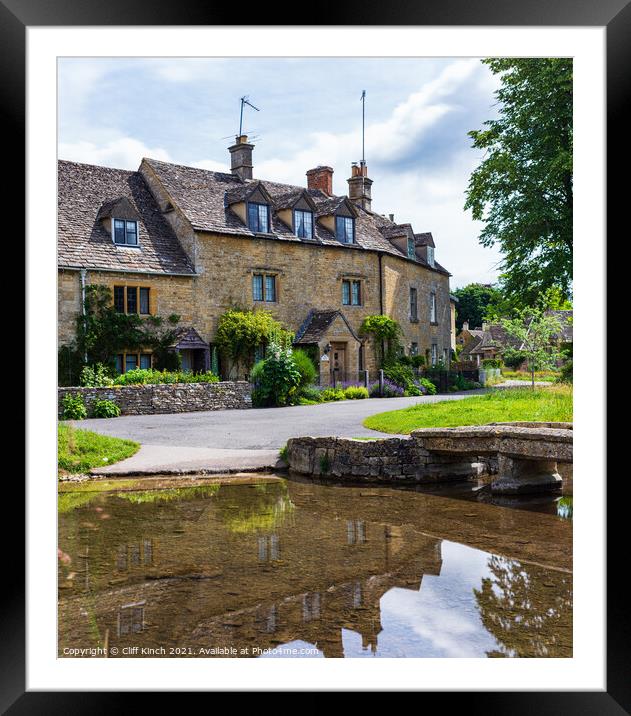 Lower Slaughter Cotswolds Framed Mounted Print by Cliff Kinch