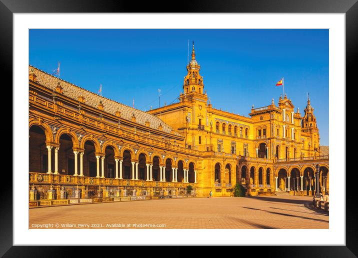 Plaza de Espana Square Seville Spain Framed Mounted Print by William Perry
