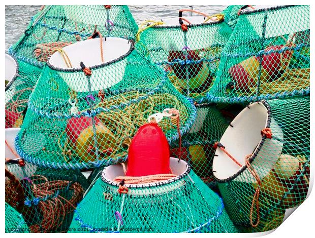 Lobster traps Print by Stephanie Moore