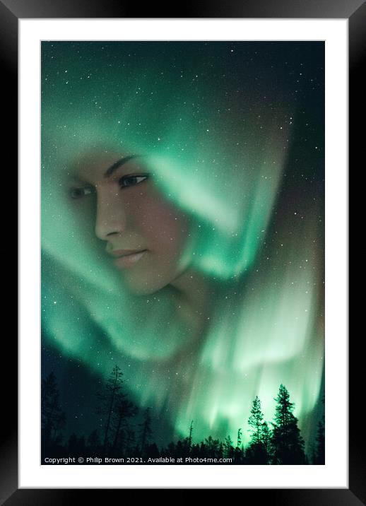Spirit of the Aurora Borealis - The Nothern Lights Framed Mounted Print by Philip Brown