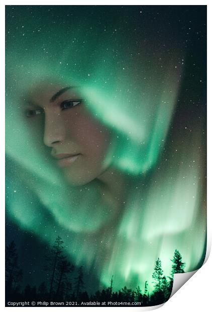 Spirit of the Aurora Borealis - The Nothern Lights Print by Philip Brown