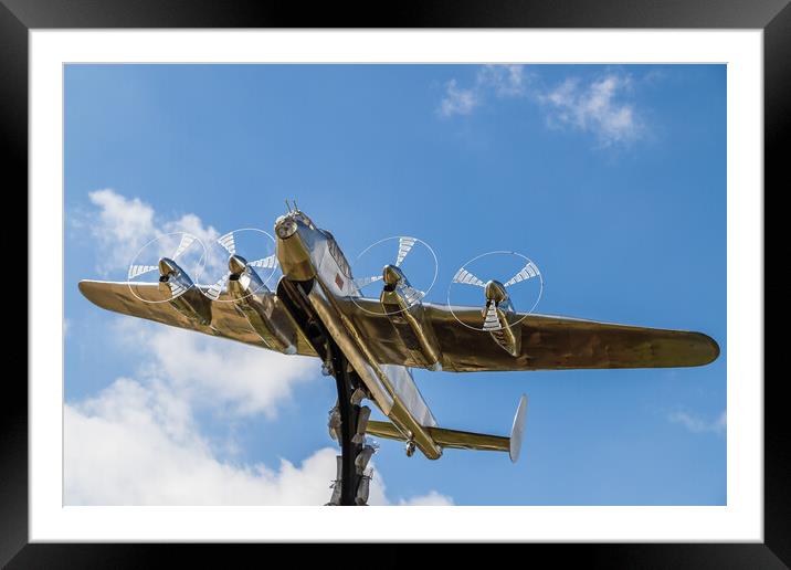 Lancaster bomber statue Framed Mounted Print by Jason Wells