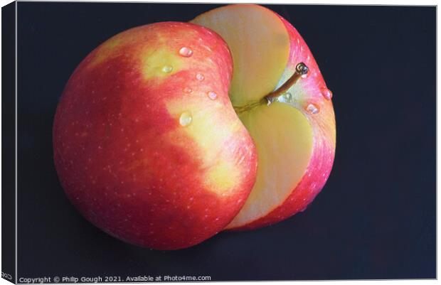 Apple in Half Canvas Print by Philip Gough