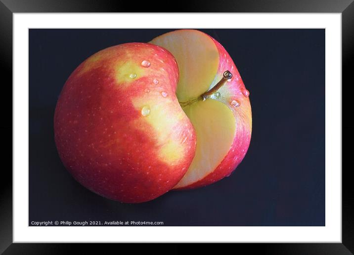 Apple in Half Framed Mounted Print by Philip Gough