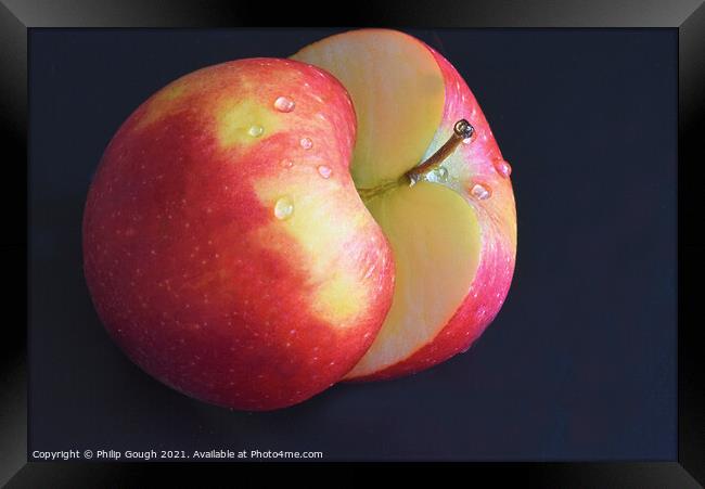 Apple in Half Framed Print by Philip Gough