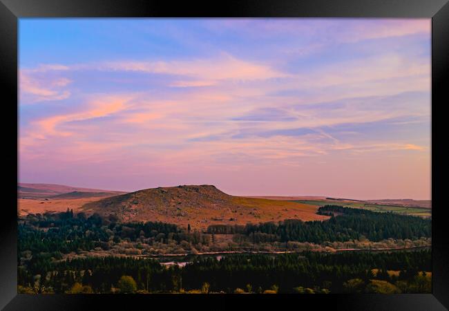 Burrator view Framed Print by David Martin