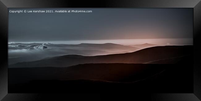 The Brecon Beacons at Sunrise. Framed Print by Lee Kershaw