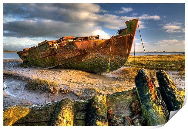 Shipwrecks on the River Wyre Print by Jason Connolly