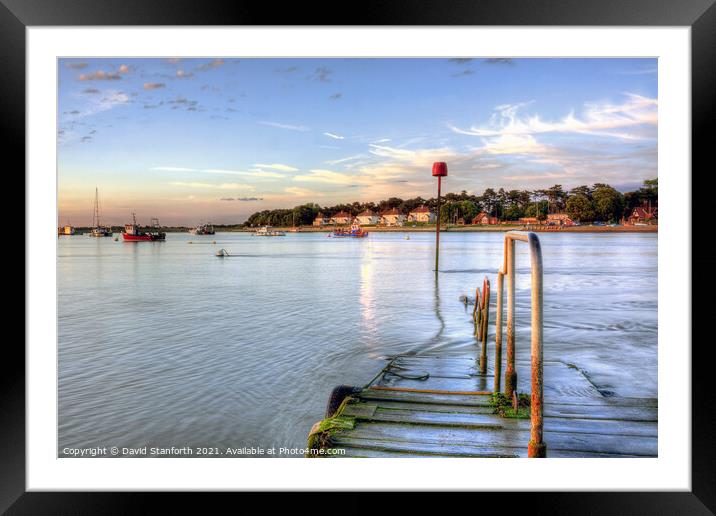 High Tide at Felixstowe Ferry  Framed Mounted Print by David Stanforth