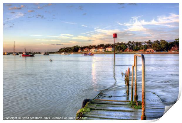 High Tide at Felixstowe Ferry  Print by David Stanforth
