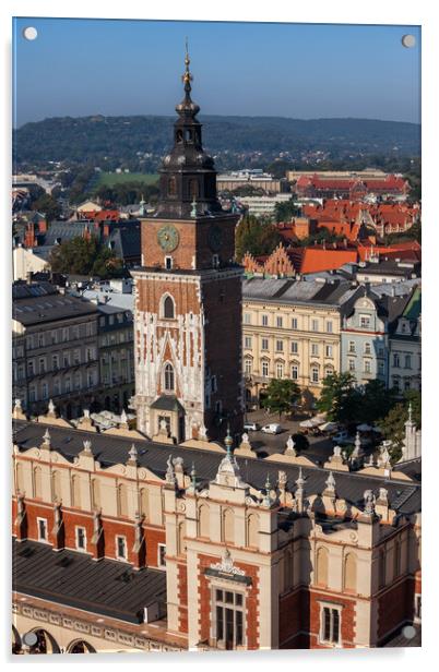 Old Town of Krakow in Poland Acrylic by Artur Bogacki