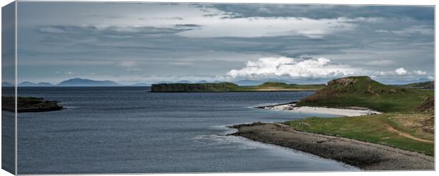 Coral beach Isle of skye with stornoway in the distance Canvas Print by stuart bingham