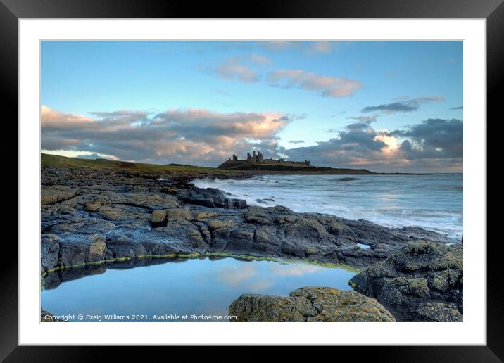 Dunstanburgh Castle from the South Framed Mounted Print by Craig Williams