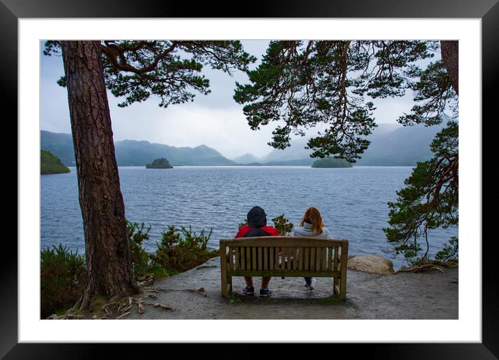 Seat with a view at derwent water Framed Mounted Print by stuart bingham