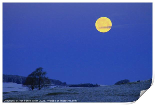 Snowy Moonscape Scotland UK Print by Ivan Felton-Glenn