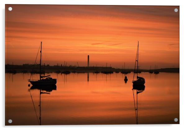 Sunrise over river medway kent Acrylic by stuart bingham