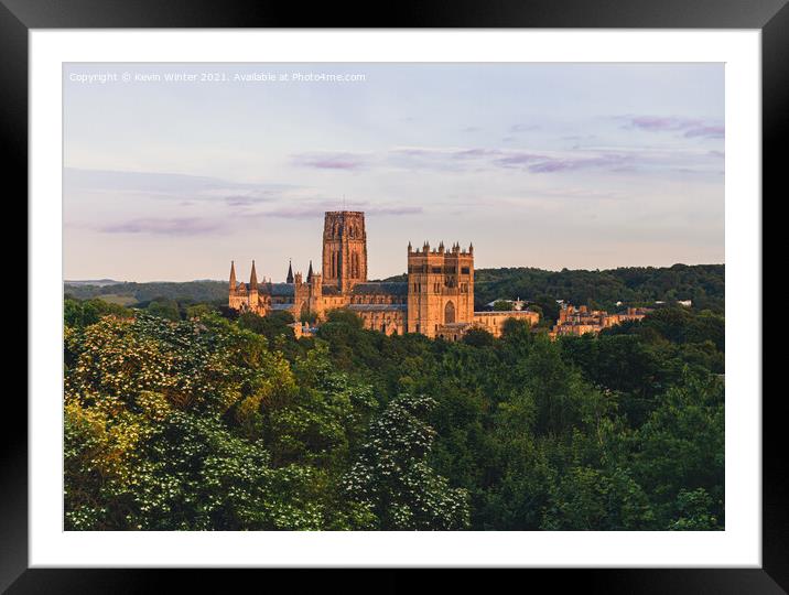 Durham Cathedral in Golden Sunlight Framed Mounted Print by Kevin Winter