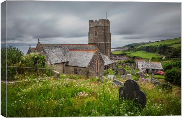 St Werburgh Church, Wembury Devon Canvas Print by Maggie McCall