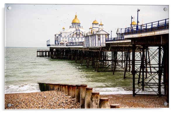 Eastbourne pier and beach Acrylic by stuart bingham
