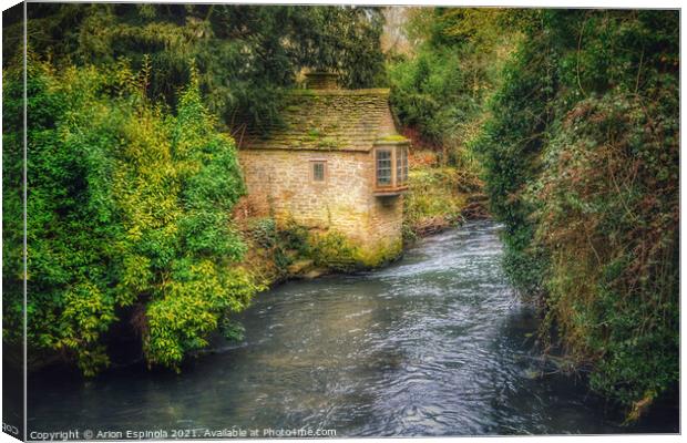 Old Cottage on the river  Canvas Print by Arion Espinola