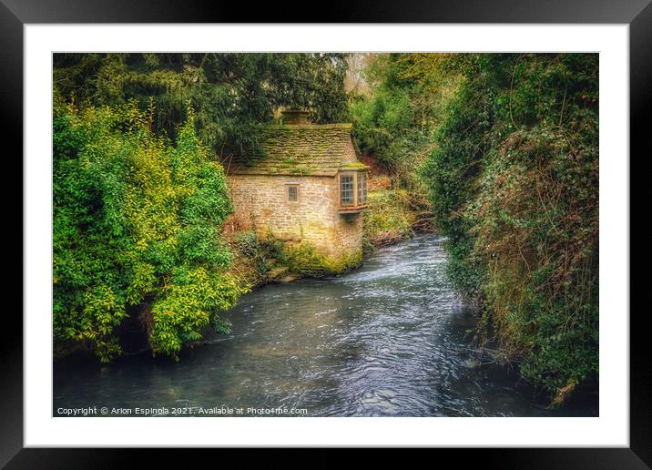 Old Cottage on the river  Framed Mounted Print by Arion Espinola