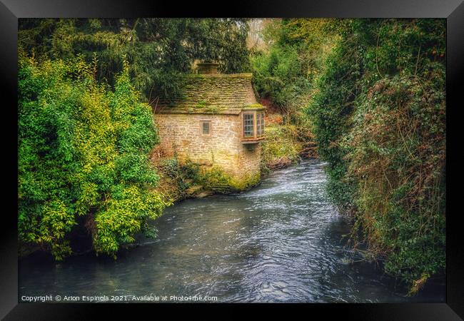 Old Cottage on the river  Framed Print by Arion Espinola