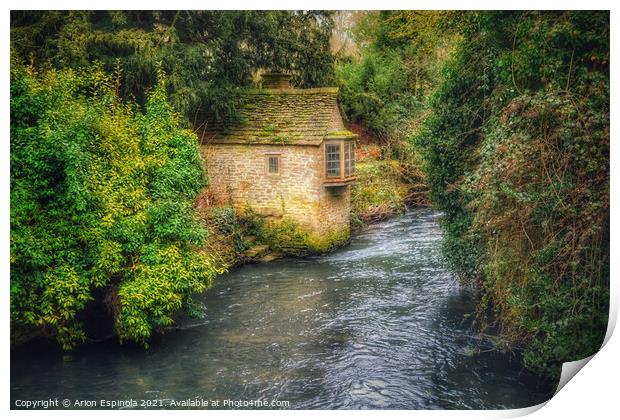 Old Cottage on the river  Print by Arion Espinola