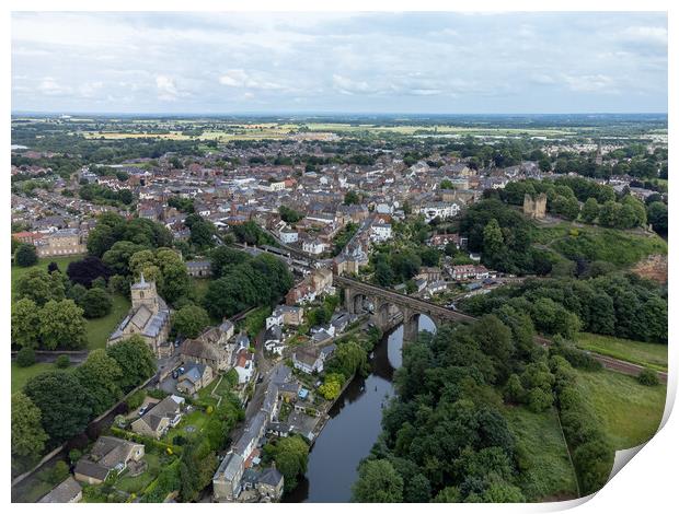 Aerial view of Knaresborough Print by mike morley