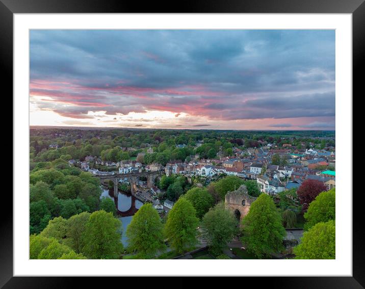 Aerial view of Knaresborough Framed Mounted Print by mike morley