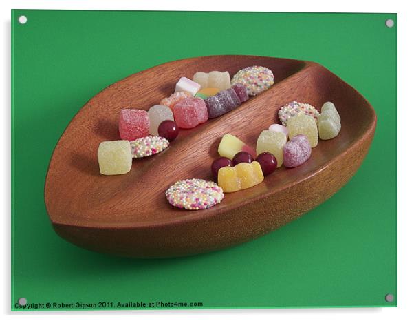 carved wooden Sweetie Bowl Acrylic by Robert Gipson