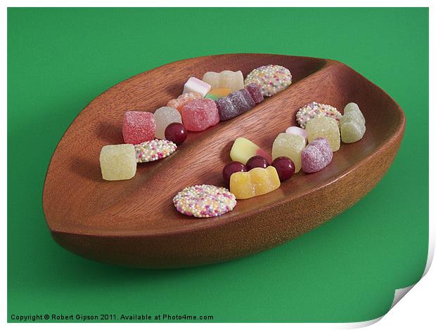 carved wooden Sweetie Bowl Print by Robert Gipson
