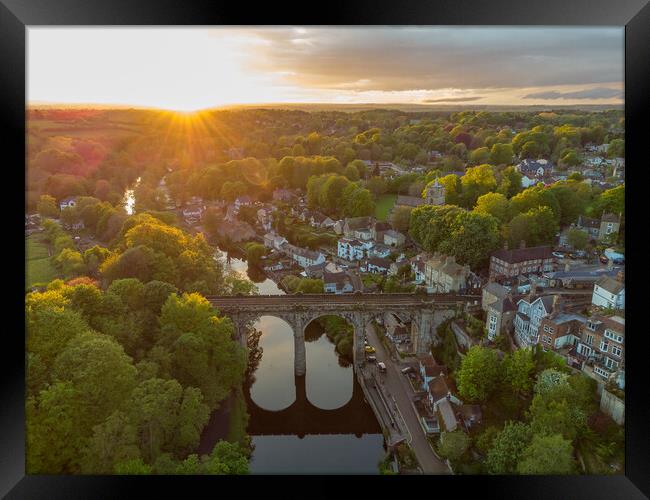 Aerial view of Knaresborough Framed Print by mike morley