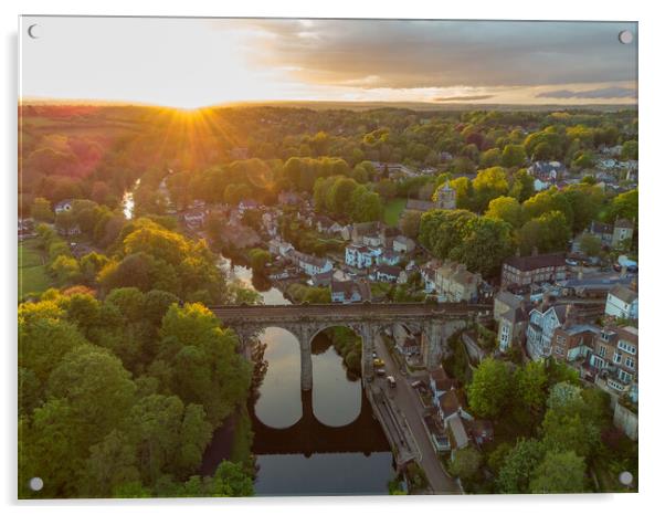 Aerial view of Knaresborough Acrylic by mike morley