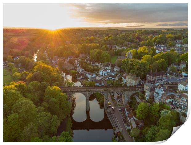 Aerial view of Knaresborough Print by mike morley