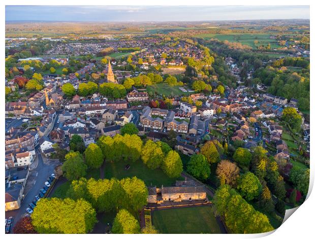 Aerial view of Knaresborough Print by mike morley