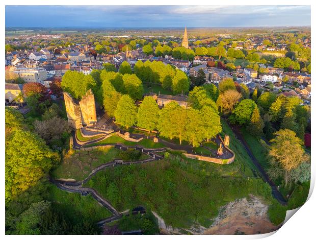 Aerial view of Knaresborough Print by mike morley