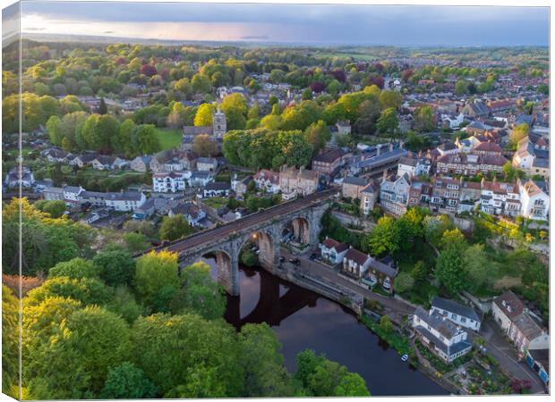Aerial view of Knaresborough Canvas Print by mike morley