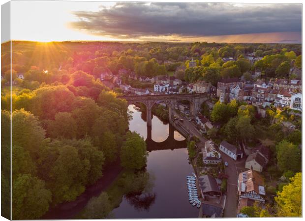 Aerial view of Knaresborough Canvas Print by mike morley
