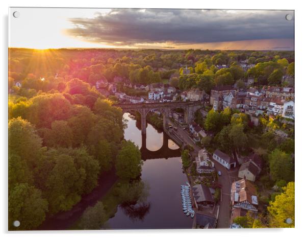 Aerial view of Knaresborough Acrylic by mike morley