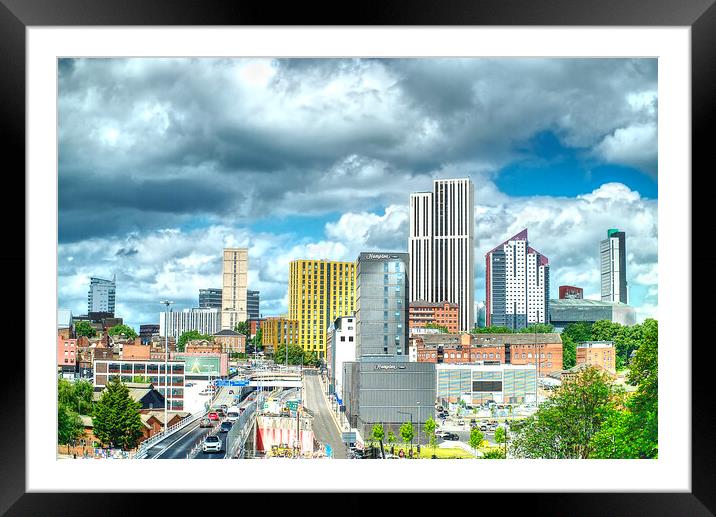 Leeds City Skyline  Framed Mounted Print by Alison Chambers