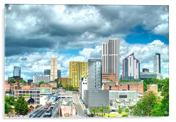 Leeds City Skyline  Acrylic by Alison Chambers