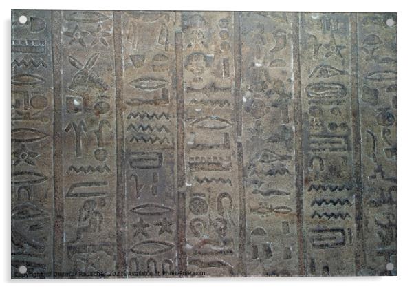 Egyptian Hieroglyph Wall Inscription Background Acrylic by Dietmar Rauscher