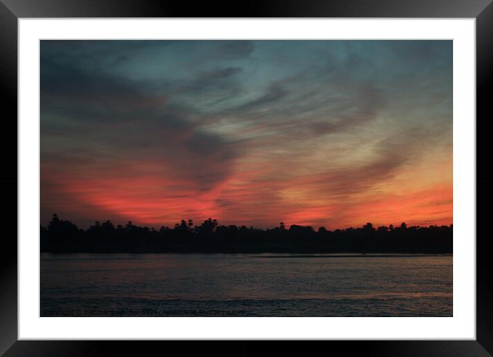 Evening Sky on the River Nile Framed Mounted Print by Dietmar Rauscher