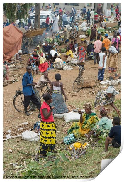 Local Market in Kasese, Uganda Print by Dietmar Rauscher