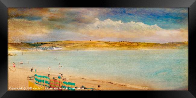 Across the bay to Bowleaze Cove Framed Print by Cliff Kinch
