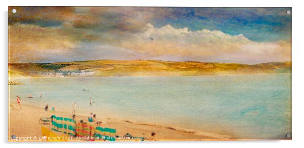 Across the bay to Bowleaze Cove Acrylic by Cliff Kinch
