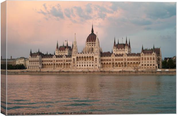 Hungarian Parliament Building in Budapest Canvas Print by Dietmar Rauscher