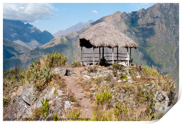 Summit Hut on Mount Machu Picchu Print by Dietmar Rauscher