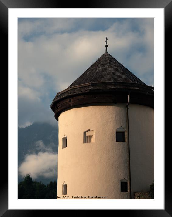 Goldegg Castle Detail of Round Tower in Pongau, Salzburg, Austri Framed Mounted Print by Dietmar Rauscher
