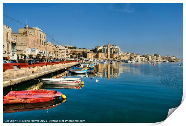 Marsaskala or Marsascala Malta Print by Diana Mower